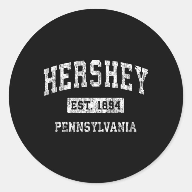Sticker Rond Hershey Pennsylvania Pa Sports établis (Devant)
