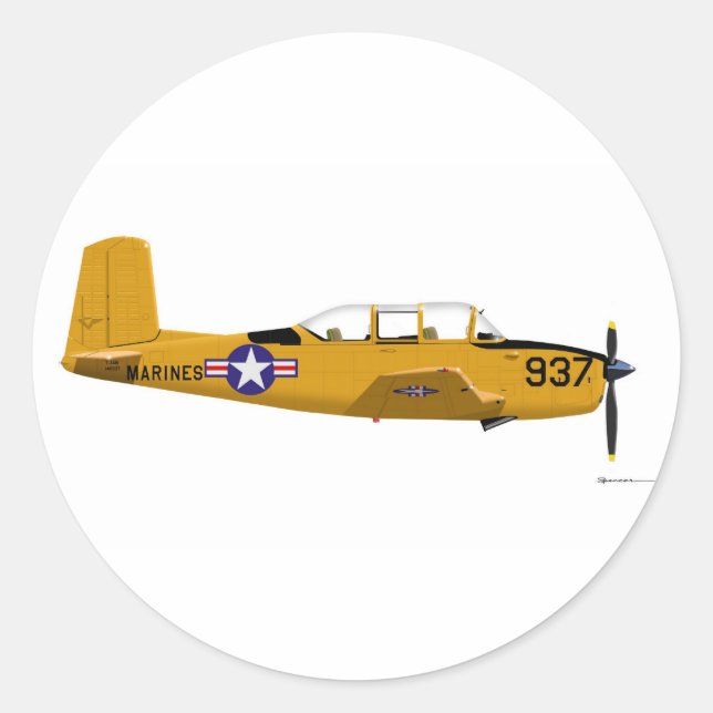 Sticker Rond Hêtre T-34 Mentor (Devant)