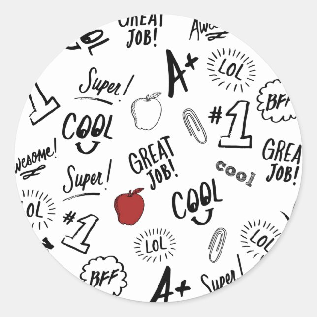 Sticker Rond Heure de l'école (Devant)