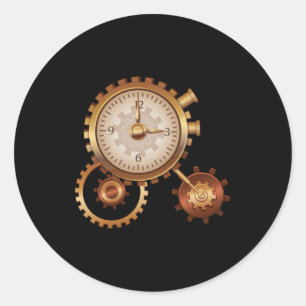 Sticker Rond Heure de l'horloge vintage Heure de la machine Voy
