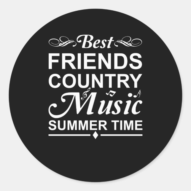 Sticker Rond Heure d'été de la musique country (Devant)