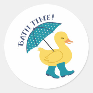 Sticker Rond Heure du bain Canard