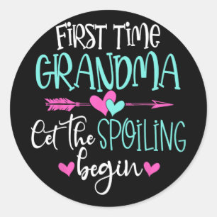 Sticker Rond Heure Grand-Mère Laisser Le Spoiling Commencer De 