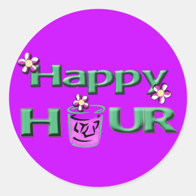 Sticker Rond heure heureuse (Devant)