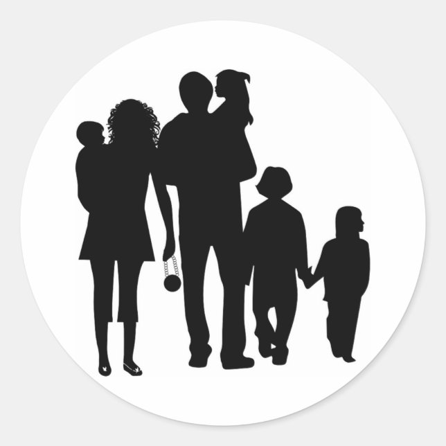 STICKER ROND HEUREUSE FAMILLE (Devant)