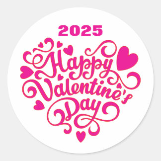 Sticker Rond Heureuse Sainte-Valentin