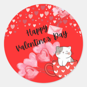 Sticker Rond Heureuse Sainte-Valentin
