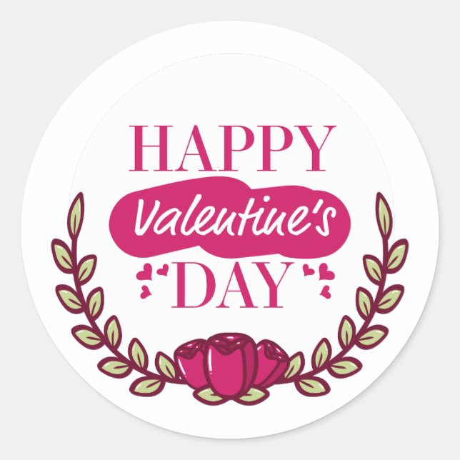 Sticker rond Heureuse Sainte-Valentin (Devant)