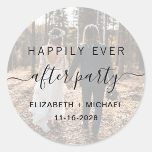 Sticker Rond Heureusement Jamais Après La Réception De Mariage 