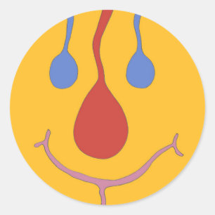 STICKER ROND HEUREUX