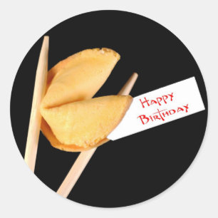 Sticker Rond Heureux Anniversaire Fortune Cookie