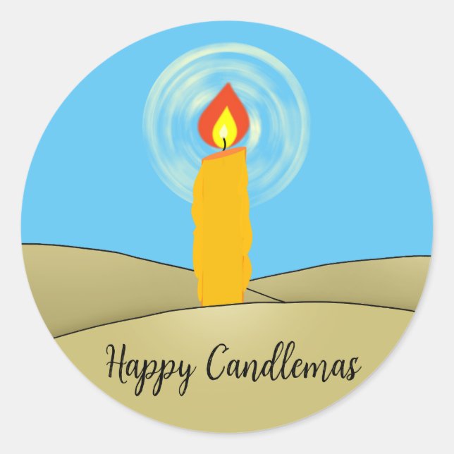 Sticker Rond Heureux cierges (Devant)