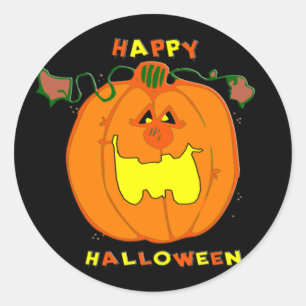 Sticker Rond Heureux Citrouille