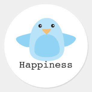 Sticker Rond Heureux comme Bluebird