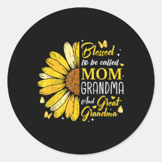 Sticker Rond Heureux D'Être Appelé Maman Grand-Mère Grand Grand