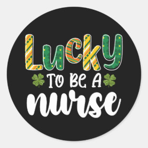 Sticker Rond Heureux d'être infirmière St Patrick's Day