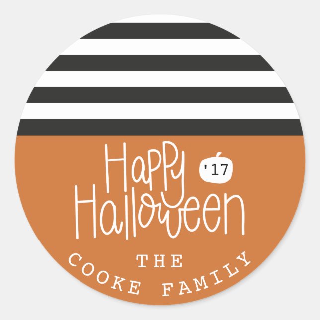 STICKER ROND HEUREUX HALLOWEEN (Devant)