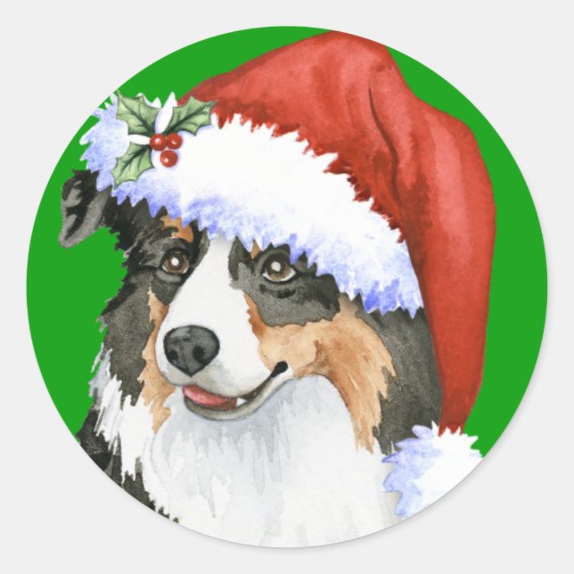 Sticker Rond Heureux Howliday Aussie (Devant)