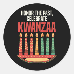 Sticker Rond Heureux Kwanzaa bougies Afrique Fête Afrique Améri