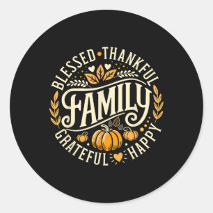 Sticker Rond Heureux Merci Merci Famille Heureuse Pour Merci