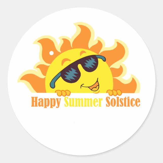 Sticker Rond heureux solstice d'été 2024 (Devant)