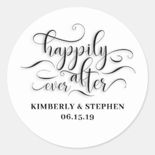 Sticker Rond Heureux toujours après Mariage