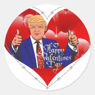Sticker Rond heureux valentines day donald trump