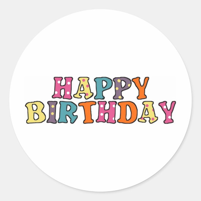 Sticker Rond Heureux voeux d'anniversaire (Devant)