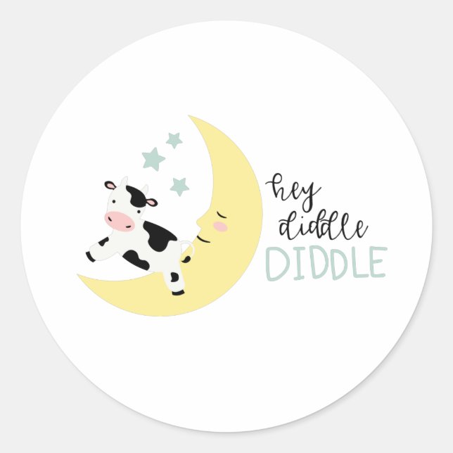 Sticker Rond Hey Diddle Diddle (Devant)