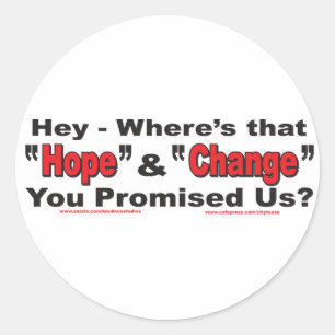 Sticker Rond Hey—Espoir et changement