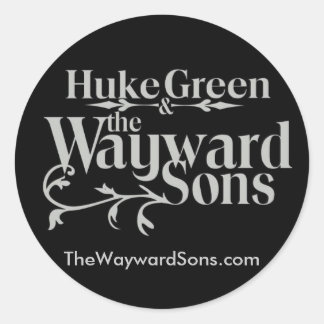 Sticker Rond HG&amp ; Logo WS noir plus grand dos, TheWaywardSo