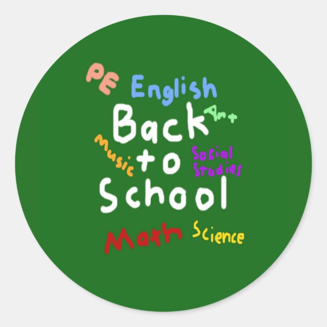 Sticker Rond HI54EDU Retour à l'école (Devant)