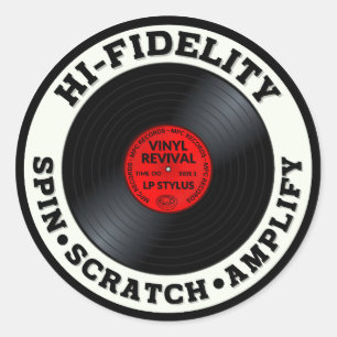 Sticker Rond HI-FIDELITY Spin, Scratch and Amplify