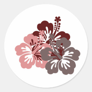 Sticker Rond hibiscus cool