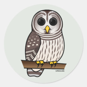 Sticker Rond Hibou barré de bande dessinée