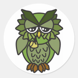 Sticker Rond Hibou de tabagisme 2,0