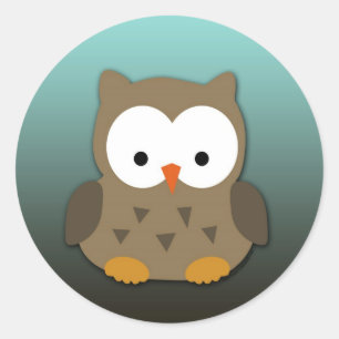 Sticker Rond Hibou mignon de bébé personnalisé