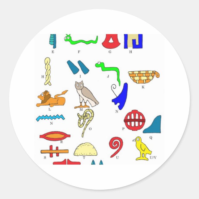 Sticker Rond Hiéroglyphes (Devant)
