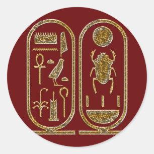 Sticker Rond Hiéroglyphes du roi Tut