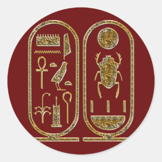 Sticker Rond Hiéroglyphes du roi Tut