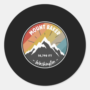 Sticker Rond Hiking In Mount Baker