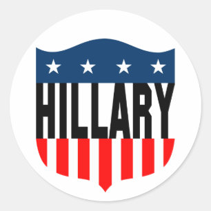 Sticker Rond hillary clinton étoiles et rayures