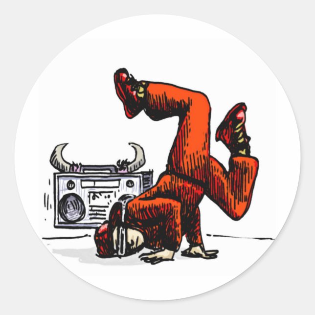 Sticker Rond Hip hop de boîte et de ventilation (Devant)
