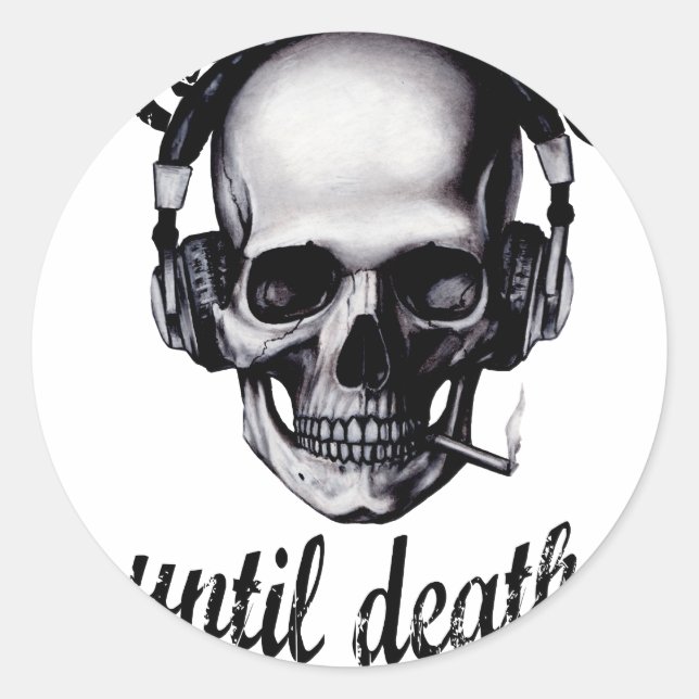 Sticker Rond Hip hop jusqu'à la mort (Devant)