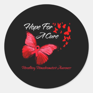 Sticker Rond Hippie Dragonfly Red Ribbon Sensibilisation au can