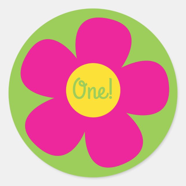 Sticker Rond Hippie Flower's Birthday Party (Devant)