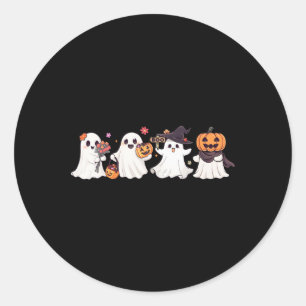 Sticker Rond Hippie Halloween Mignon Fantôme Boo Saison Sombres