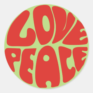 Sticker Rond hippie maxime peace love