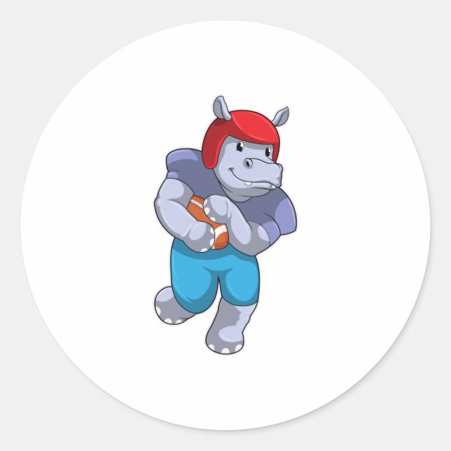 Sticker Rond Hippo à Football Sports (Devant)