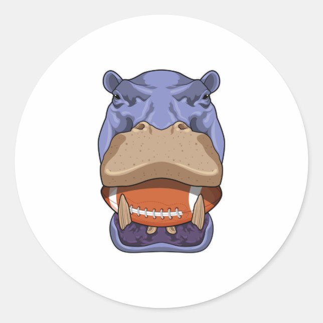 Sticker Rond Hippo à Football Sports (Devant)